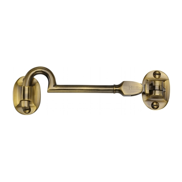 C1530 4-AT • 100mm • Antique Brass • Heritage Brass Silent Pattern Cabin Hook